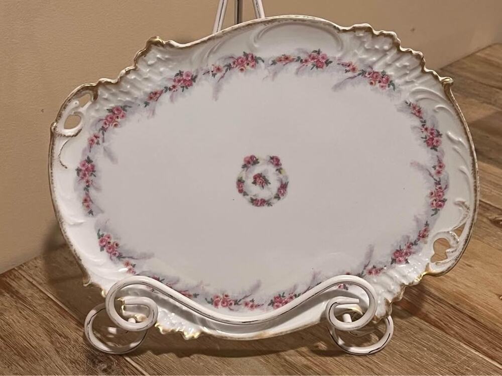 Rare Haviland Limoges Rose Platter Serving Tray
